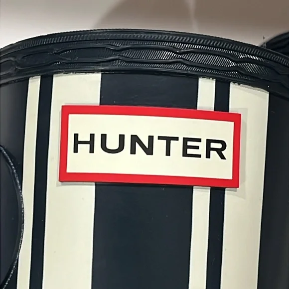Hunter Mid-Calf Rain Boots Navy/White Sz 8 - Picture 7 of 13